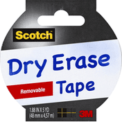 Scotch Tape, Dry Erase, Removable
