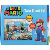 Franco Manufacturing Sheet Set, Microfiber, Twin, Super Mario