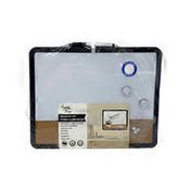Compass Industries Blank Magnetic Dry Erase & Cork Board - Black & White - 10" x 14"