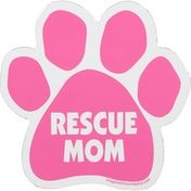 Imagine This Rescue Mom Pink Paw Shaped Car Magnet