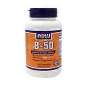 Now B-50 Nervous System Health, B-complex For Maximum Effectiveness, Supports Energy Production Dietary Supplement Veg Capsules