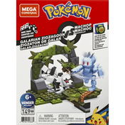 Mega Construx Toy, Pokemon Galarian Zigzagoon vs Machop, 129 Pieces