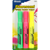 Bazic Highlighters, Fluorescent, Chisel Tip