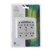 Smart Living 6-Outlet Surge Protector Wall Adapter with Night Light
