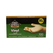 First Street Commercial Grade Extra Large Vinyl Clear Disposable Gloves
