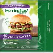 Morning Star Farms Veggie Burgers, Plant Based Protein Vegan Meat, Veggie Lovers