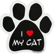 Imagine This I Love My Cat Paw Shaped Car Magnet