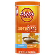 Metamucil SuperFiber Supplement Powder, 100% Natural Psyllium Fiber, Orange Flavored