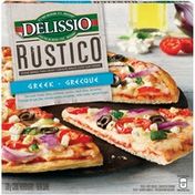 Delissio Rustico Greek Stone Baked Thin Crust--Rustico Grecque Croute Mince Cuite Sur Pierre Pizza--Pizza