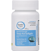 Signature Nighttime Sleep-Aid, Maximum Strength, 50 mg, Softgels
