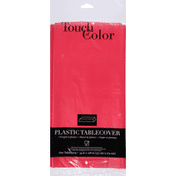 Touch of Color Tablecover, Plastic, Classic Red