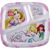 Zak! Plate, 3 Compartment, Disney Princess