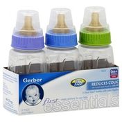 Gerber Bottles, Clear View, with Latex Nipples, 0 M+, 5 Oz