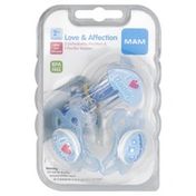 MAM Orthodontic Pacifiers & Pacifier Keeper, Love & Affection, 2+ Months