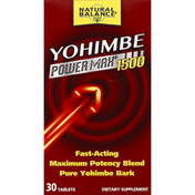 Natural Balance Yohimbe, Power Max 1500, Tablets