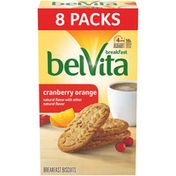 belVita Cranberry Orange Breakfast Biscuits, 8 Packs (4 Biscuits Per Pack)