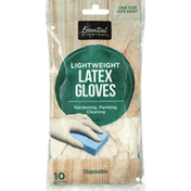 Essential Everyday Latex Gloves, Disposable, Lightweight, One Size Fits Most