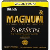 Trojan Magnum Bareskin Large Size Condoms,  Count