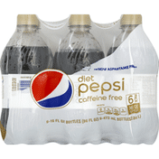 Pepsi Cola, Diet, Caffeine Free, 6 Pack