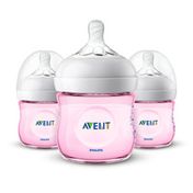 Philips Avent Avent Natural Baby Bottle, Pink, 4oz,3pk, SCF010/39