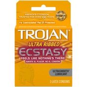 Trojan Ecstasy Stimulations Ultrasmooth Lubricant Latex Condoms