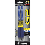 Pilot Gel Roller Pens, Premium, Bold (1.0 mm), Blue Ink
