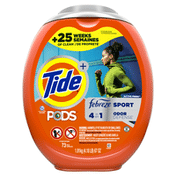 Tide Pods Plus Febreze, Sport Odor Defense Liquid Laundry Detergent Pacs, Active