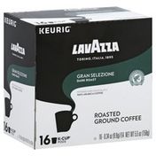 Lavazza Coffee, 100% Arabica, Roasted Ground, Dark Roast, Gran Selezione, K-Cup Pods