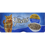9 Lives Cat Food, with Real Ocean Whitefish & Tuna in Sauce, Tender Morsels