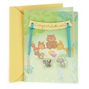 Hallmark Animals in the Woods Baby Congratulations Greeting Card