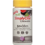 SimplyOne Multivitamins, 50+ Men, Chewable Tablets, Wild-Berry Flavor