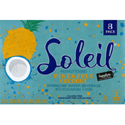 Signature Select Sparkling Water Beverage, Pineapple Coconut, 8 Pack
