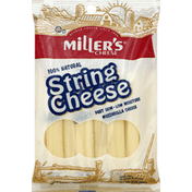 Miller's Cheese String Cheese, Low Moisture, Mozzarella