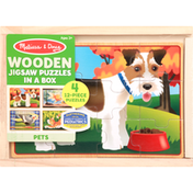 Melissa & Doug Jigsaw Puzzles in a Box, Wooden, Pets, Ages 3+