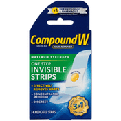 CompoundW Maximum Strength One Step Invisible Medicated Strips Wart Remover