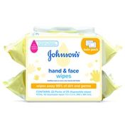 Johnson & Johnson Hand & Face Baby Wipes Twin Pack