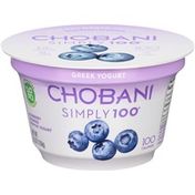 Chobani Simply 100 Blueberry Blended Non-Fat Greek Yogurt