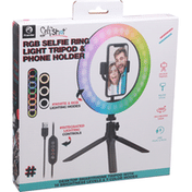 Premier Selfie Ring Light Tripod & Phone Holder, RGB