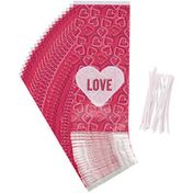 Wilton “LOVE" and Hearts Valentine's Day Treat Bags and Ties, 20-Count
