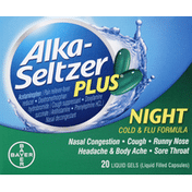 Alka-Seltzer Cold & Flu Formula, Night, Liquid Gels