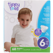 Tippy Toes Super Club Pack Diapers, 6 35+ Lb