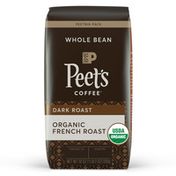 Peet's Coffee Organic French Roast, Dark Roast Whole Bean Coffee, Bag