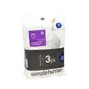 simplehuman 60 Pack Code J Custom Fit Trash Can Liner