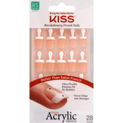 Kiss Nail Kit, Salon Acrylic French, Real Short Length