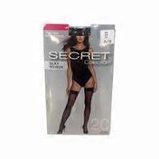 Secret Collection Size A or B Black Silky Thigh High Stockings
