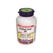 Webber Naturals Vitamin A 5000 IU & Vitamin D 400 IU Halibut Liver Oil Softgels for Vision, Skin & Immune Support