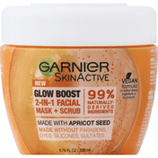 Garnier Facial Mask + Scrub, 2-in-1, Glow Boost