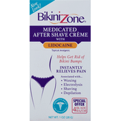 Bikini Zone After Shave Creme, with Lidocaine, Medicated