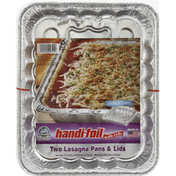 Handi-Foil Lasagna Pans & Lids, 2 Pack