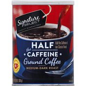 Signature Select Coffee, Ground, Medium-Dark Roast, Half the Caffeine